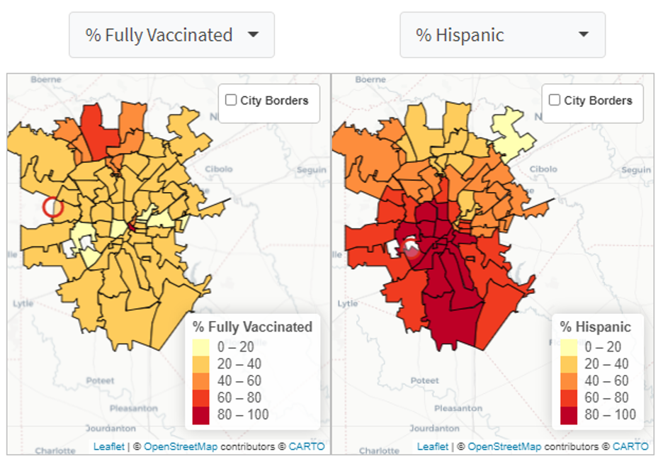 COVID-19 Vaccination Inequities by Neighborhood in San Antonio, TX